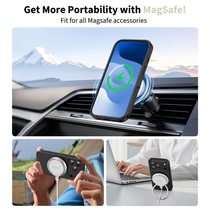 ETUI TECH-PROTECT IPHONE 17 PRO SILICONE MAGSAFE CZARNE