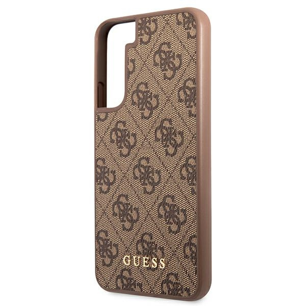 Etui GUESS Samsung Galaxy S22 4G Metal Gold Logo Brązowy Hardcase