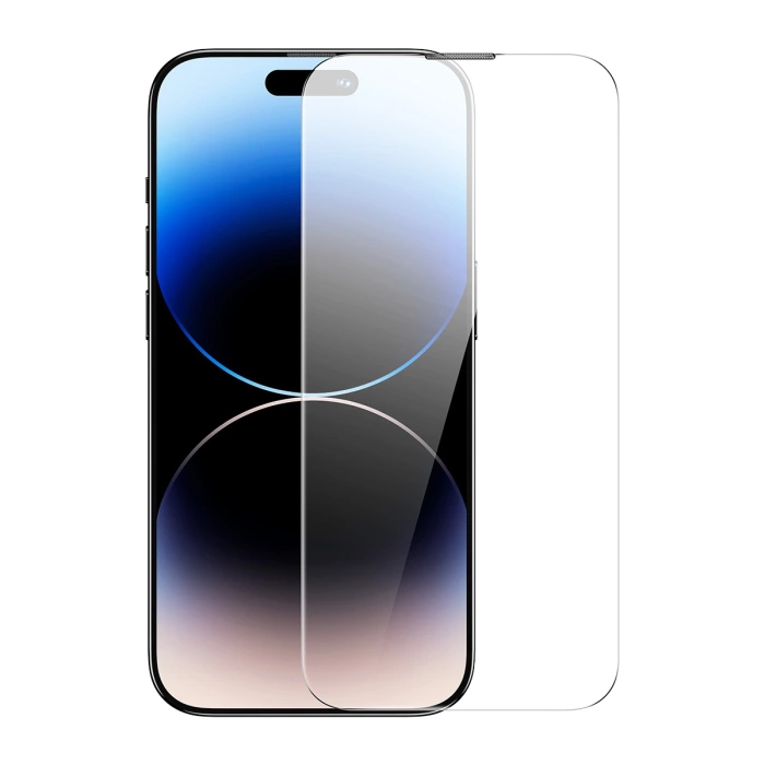 Szkło hartowane Baseus do iPhone 14 Pro Max na cały ekran z osłoną na głośnik 0.3mm + ramka montażowa