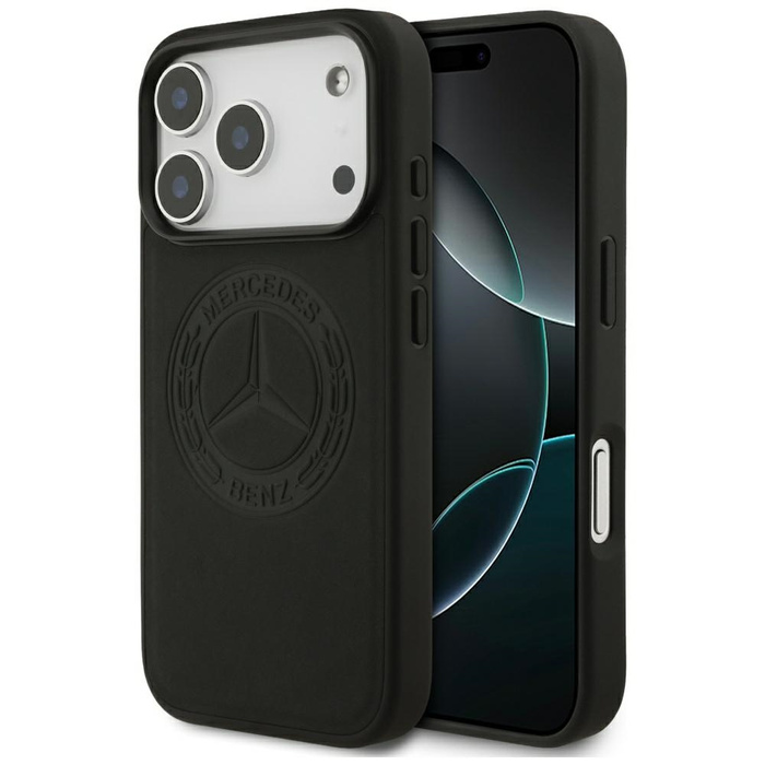 Etui Mercedes Leather Vintage Logo       MagSafe do iPhone 17 Pro czarny