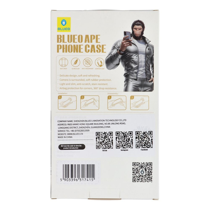 BLUEO APE Phone Case - Apple iPhone 16 Pro Max szary