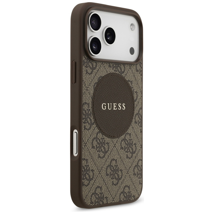 Etui Guess 4G Circle Classic Logo        MagSafe do iPhone 17 Pro Max brązowy