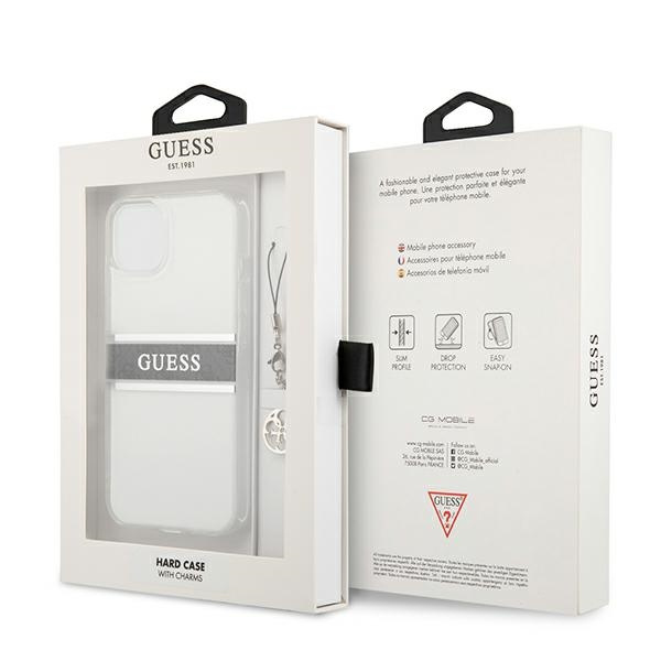 Etui GUESS Apple iPhone 13 Mini 4G Grey Strap Charm Bezbarwny Hardcase