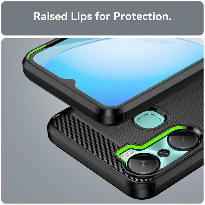 Etui Carbon Case etui do Infinix Hot 12 Pro elastyczny silikonowy karbonowy pokrowiec czarne Case