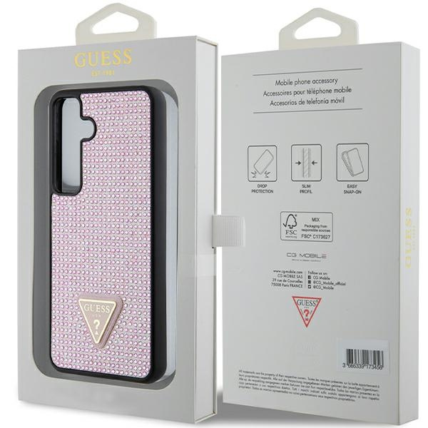 Etui Guess GUHCS24SHDGPPP S24 S921 różowy/pink hardcase Rhinestone Triangle Case
