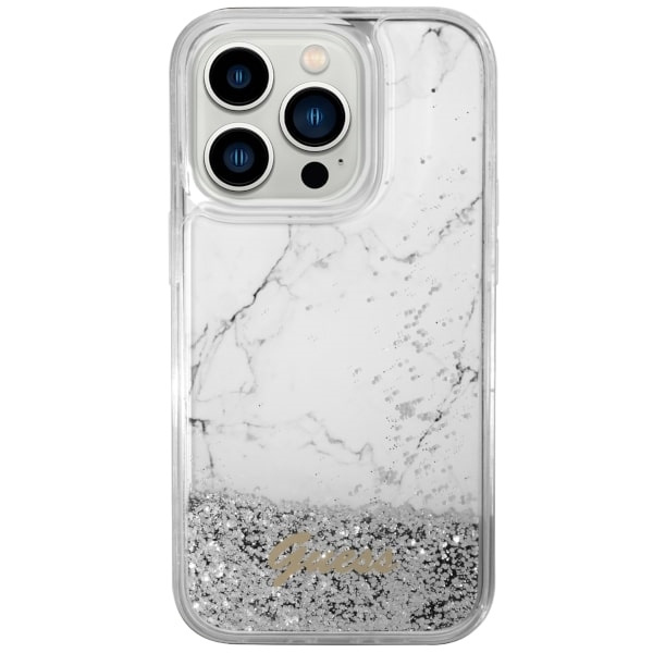 Etui Guess GUHCP14LLCSGSGH iPhone 14 Pro 6.1" biały/white hardcase Liquid Glitter Marble Case