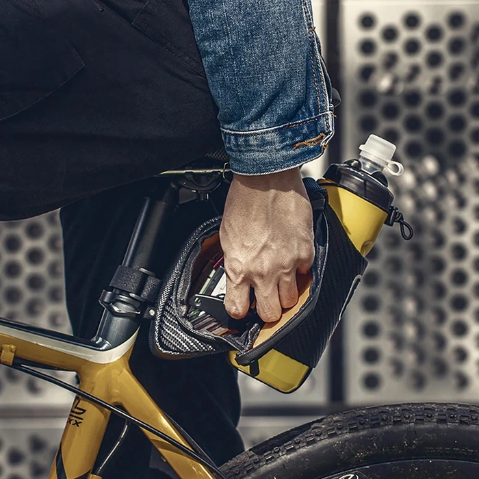 Torba rowerowa Rockbros C32BK podsiodłowa 1,5 l z kieszonką na bidon - czarna