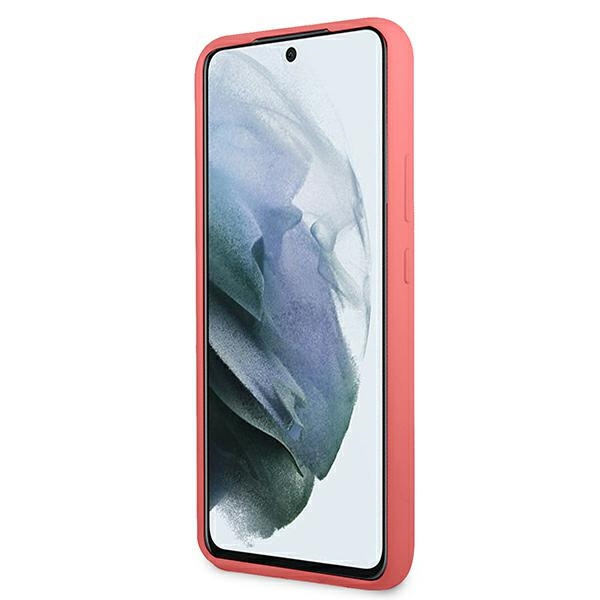 Etui GUESS Samsung Galaxy S22 Plus Silicone Script Metal Logo Fuksja Hardcase