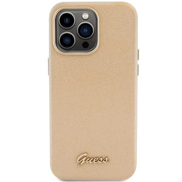 Etui Guess GUHCP15LPGMCSD iPhone 15 Pro 6.1" złoty/light gold hardcase Glitter Glossy Script