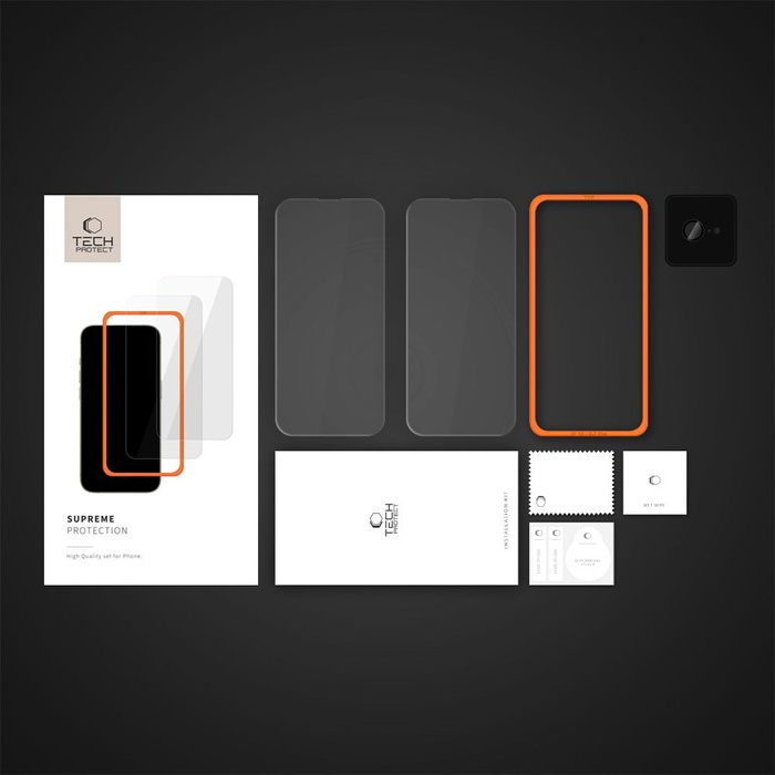 SZKŁO HARTOWANE TECH-PROTECT SUPREME SET 3-PACK IPHONE 16E CLEAR