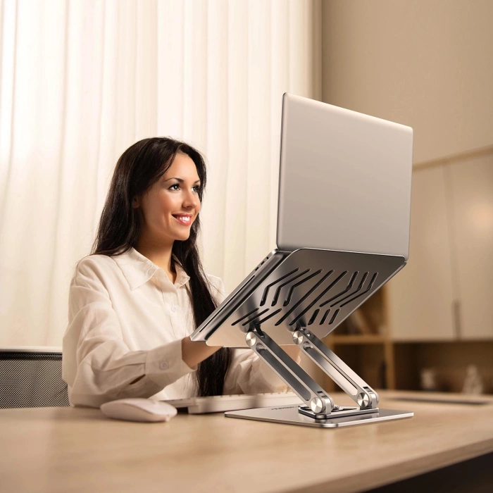 Podstawka pod laptopa Wozinsky WRS-CPY84SS aluminiowa + Gratis! podstawka do smartfona - srebrna