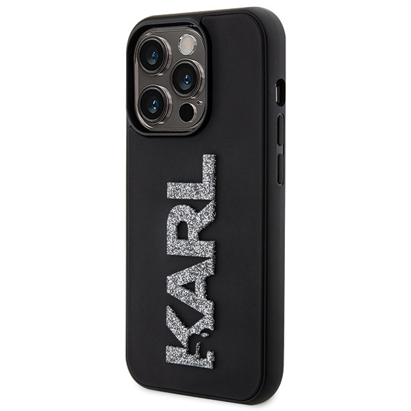 Etui Karl Lagerfeld KLHCP15L3DMBKCK iPhone 15 Pro 6.1" czarny/black hardcase 3D Rubber Glitter Logo Case