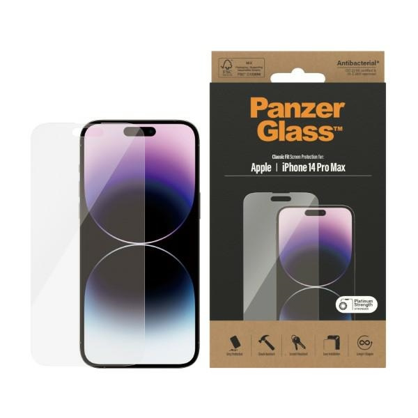 SZKŁO PanzerGlass Classic Fit iPhone 14 Pro Max 6,7" Screen Protection Antibacterial 2770