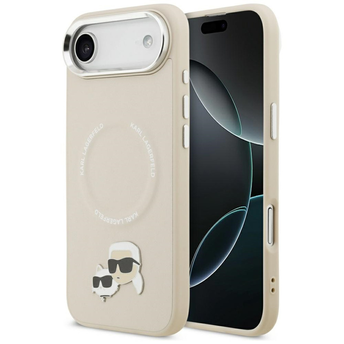 Etui Karl Lagerfeld Karl & Choupette     Pins MagSafe do iPhone Air beżowy