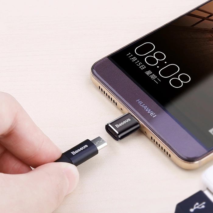 Adapter BASEUS Micro USB Do USB Type-C Czarny