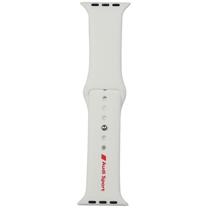 Pasek Audi Sport Red Logo Silicone Watch Strap do Apple Watch 44/45/46/49mm biały