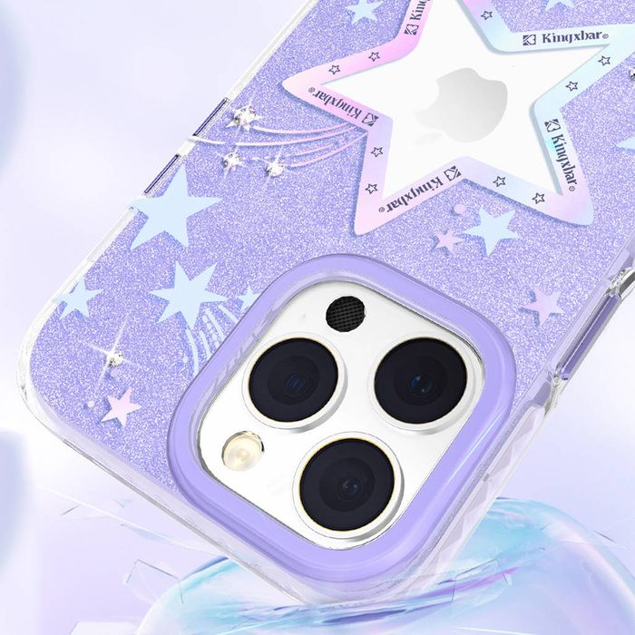 Etui Kingxbar Heart Star Series etui iPhone 14 Plus pokrowiec obudowa na tył plecki purple star Case