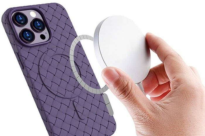 Etui Plecione etui MagSafe Woven Case do iPhone 15 Pro - fioletowe Case