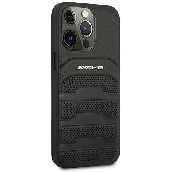 Etui AMG AMHCP14XGSEBK iPhone 14 Pro Max 6,7" czarny/black hardcase Leather Debossed Lines