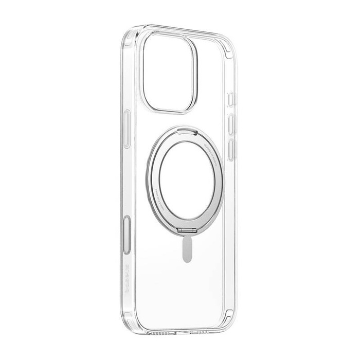 Magnetyczne etui iPhone16 Pro ze stojakiem Baseus SkyRing 360° (przezroczyste)