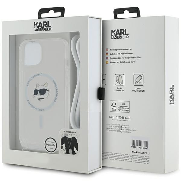 Etui Karl Lagerfeld KLHMP15SHCCHNT iPhone 15 / 14 / 13 6.1" hardcase transparent IML Choupette Head & Cord Magsafe