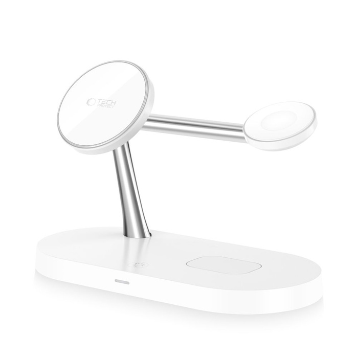Ładowarka Indukcyjna Tech-Protect A12 3 In1 Magnetic Magsafe Wireless Charger White