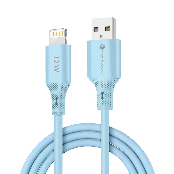 Kabel USB A do Lightning Forcell F-Energy 2,4A 12W Silicone 1 m C343 niebieski