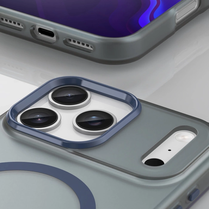 Etui Magnetic iPhone 17 Pro Max Abrasive MagSafe Matowe Niebieskie