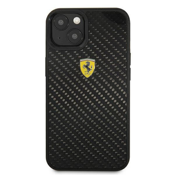 Etui FERRARI Apple iPhone 13 Mini On Track Real Carbon Czarny Hardcase