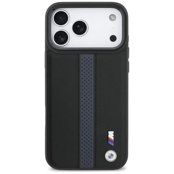 Etui BMW M Perforated Stripe Logo        MagSafe do iPhone 17 Pro Max niebieski