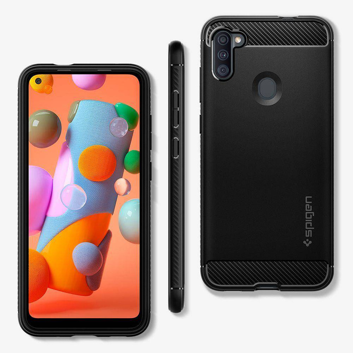 Etui SPIGEN Rugged Armor Galaxy A11 Matte Black Czarne Case