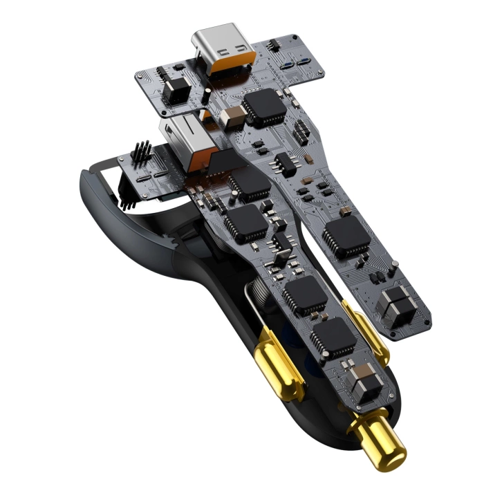 Ładowarka Baseus TZCCZM-0G samochodowa USB-A / USB-C 160W PPS / QC 5 / PD - szara