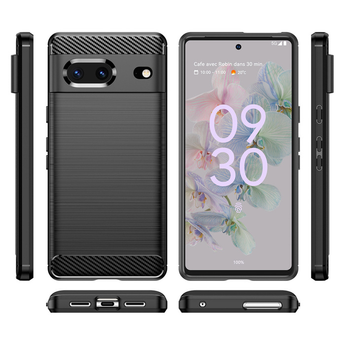 Carbon Case elastyczne etui pokrowiec Google Pixel 7 czarny