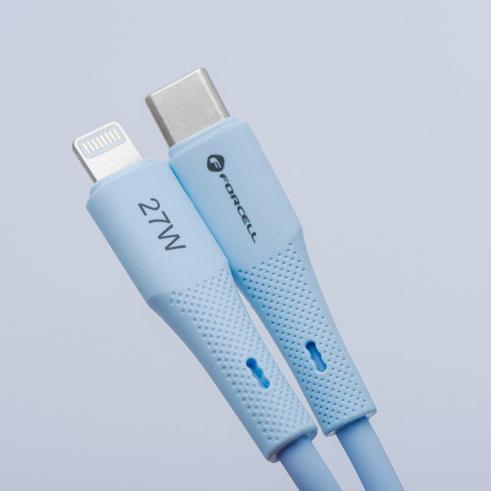 Kabel USB C do Lightning Forcell F-Energy PD 3A 27W Silicone 1 m C346 niebieski