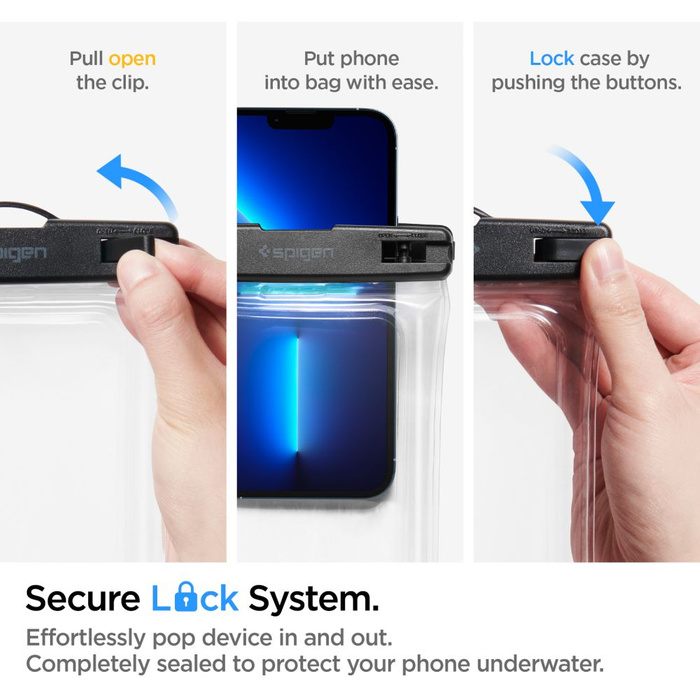 Etui Spigen A610 Wodoodporne Uniwersalne WATERPROOF FLOAT CASE 2-PACK CRYSTAL CLEAR