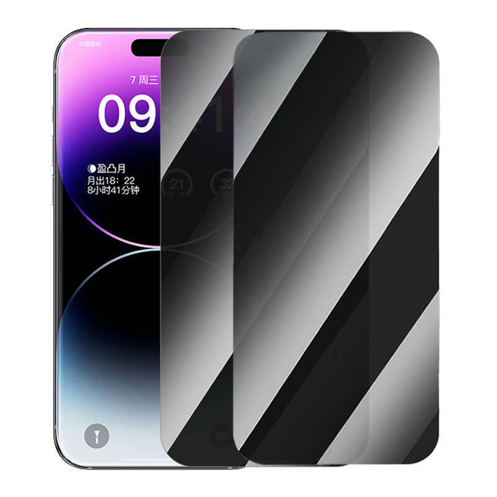 Prywatyzujące szkło hartowane iPhone 14 Pro Baseus Superior +2x zestaw czyszczący i EasyStick