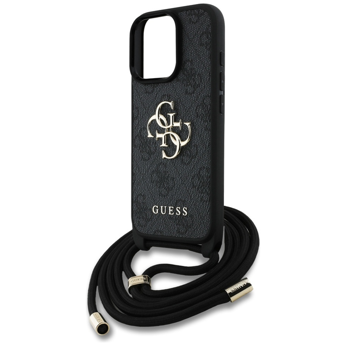 Etui Guess 4G Big Logo Cord Stap          Crossbody do iPhone 16 Pro Max czarny