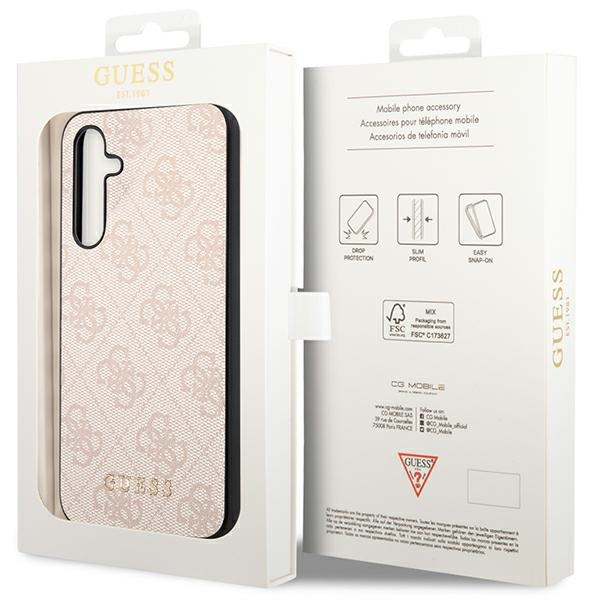 Guess GUHCSA54G4GFPI A54 A546 różowy/pink hard case 4G Metal Gold Logo
