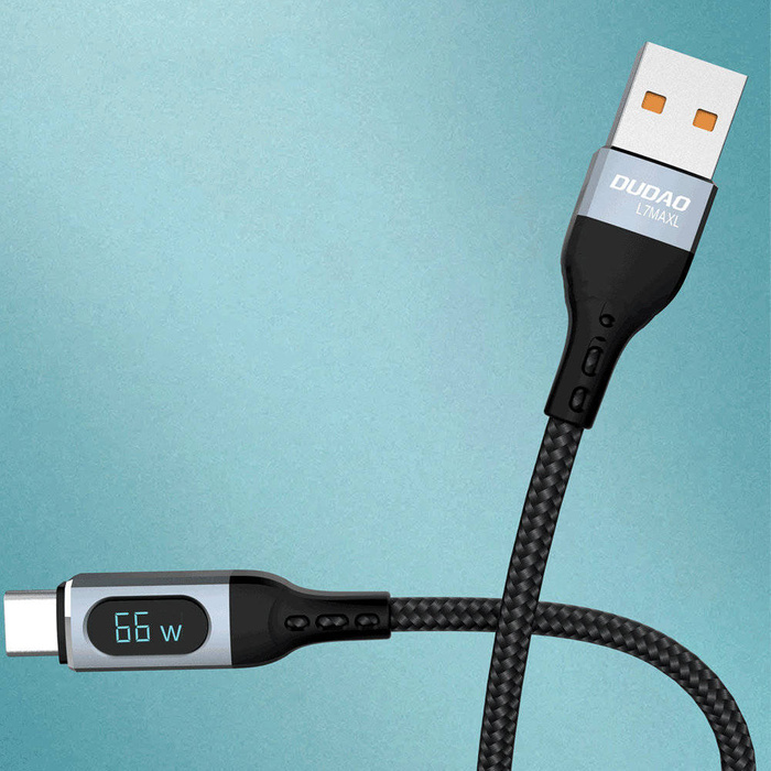 Dudao kabel USB - USB Typ C szybkie ładowanie PD 66W czarny (L7Max)