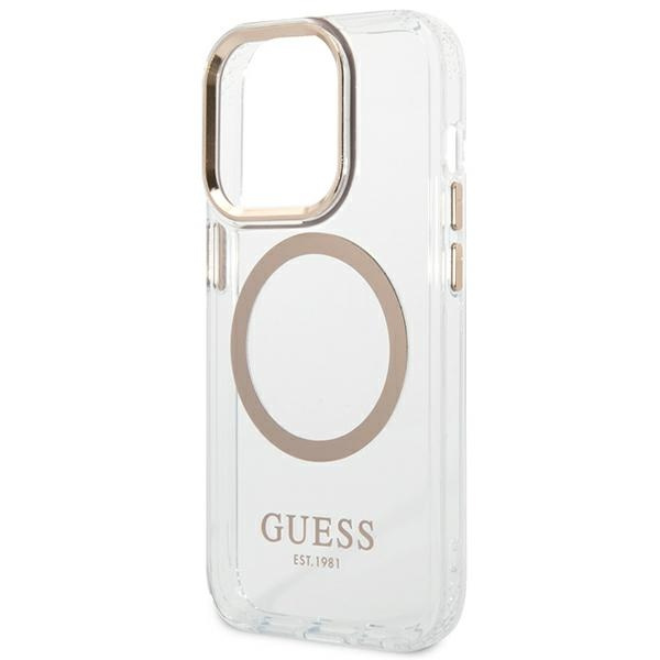 Etui GUESS Apple iPhone 14 Pro Max Metal Outline Magsafe Złoty Hardcase