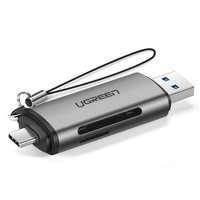 Ugreen czytnik kart SD / micro SD na USB 3.0 / USB Typ C 3.0 szary (50706) CM185