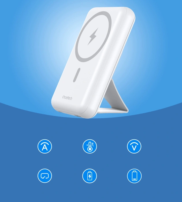 Powerbank Choetech B663 10000mAh 20W MagSafe USB-A / USB-C - biały