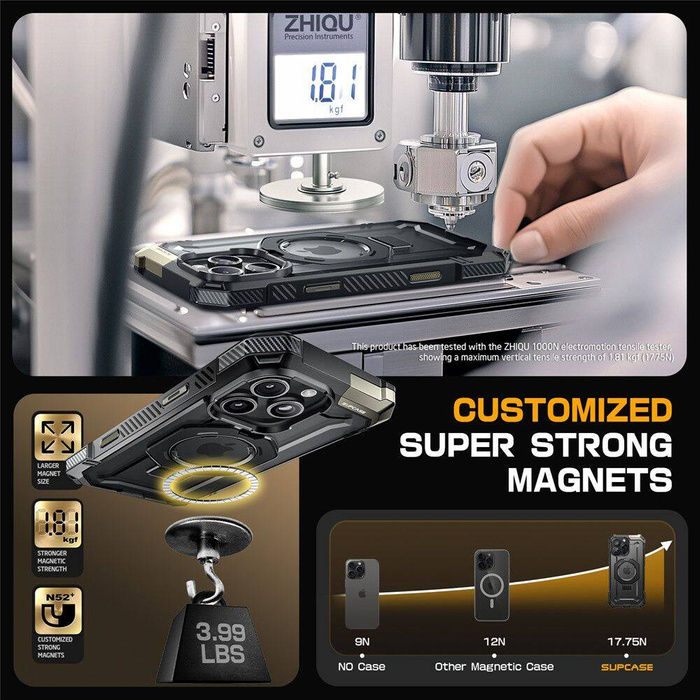 ETUI SUPCASE UB GRIP MAG MAGSAFE IPHONE 16 PRO MAX BLACK