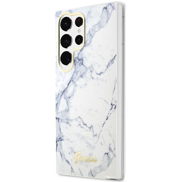 Etui Guess Guhcs23lpcumah S23 Ultra S918 Biały/white Hardcase Marble Case
