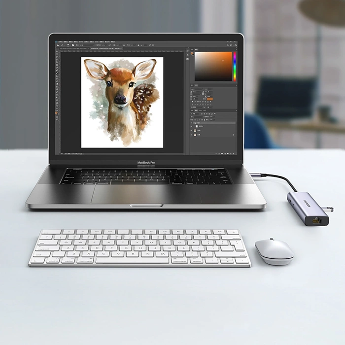 Adapter Hub UGREEN, USB-C do 2x USB 3.0, HDMI, RJ45, SD/TF 90568