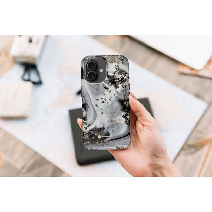 Etui na iPhone 16 PRO MAX Forcell F-Protect Mirage zgodny z MagSafe Military Drop-Test silver fog