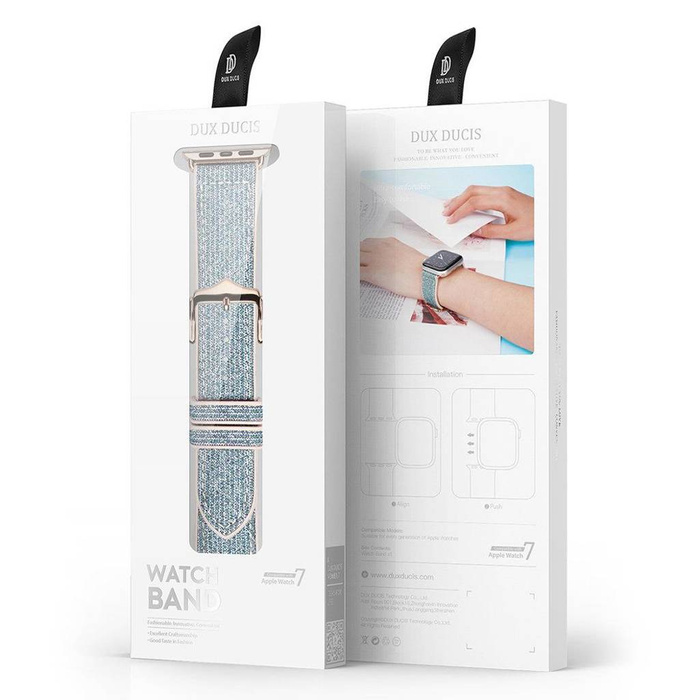 Dux Ducis Strap pasek do Watch 7 / 6 / 5 / 4 / 3 / 2 / SE (41 / 40 / 38mm) opaska bransoleta bransoletka niebieski (Sparkle Version)