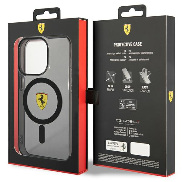 Etui Ferrari FEHMP14XURKK iPhone 14 Pro Max 6.7" czarny/black hardcase Translucent Magsafe Case