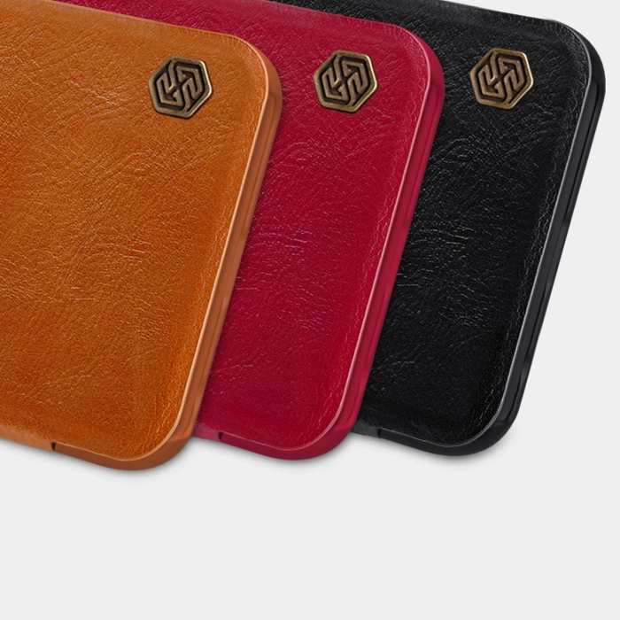 Nillkin Qin skórzana kabura etui Xiaomi Redmi Note 11S / Note 11 brązowy