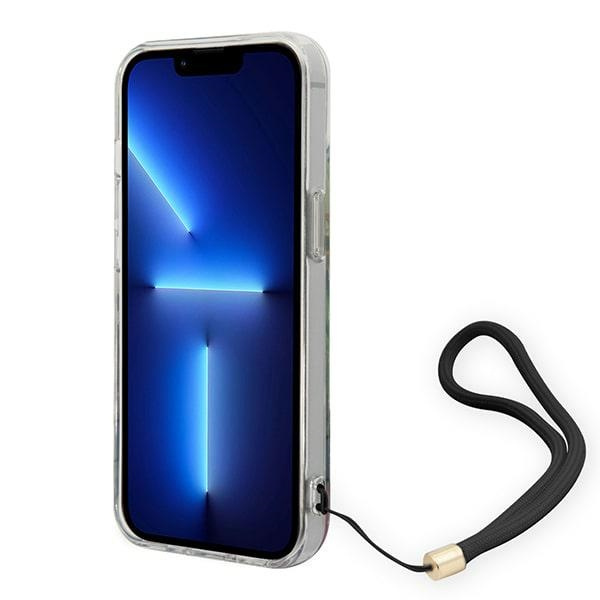 Etui GUESS Apple iPhone 14 Plus Flower Strap Niebieski Hardcase
